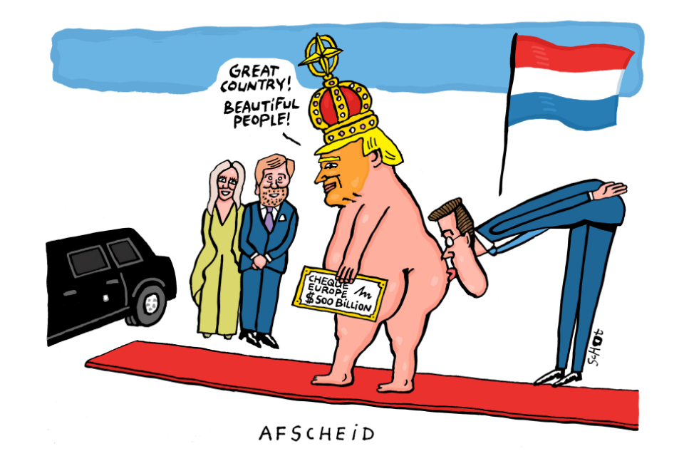 Cartoon 'kiss ass' Bas van der Schot